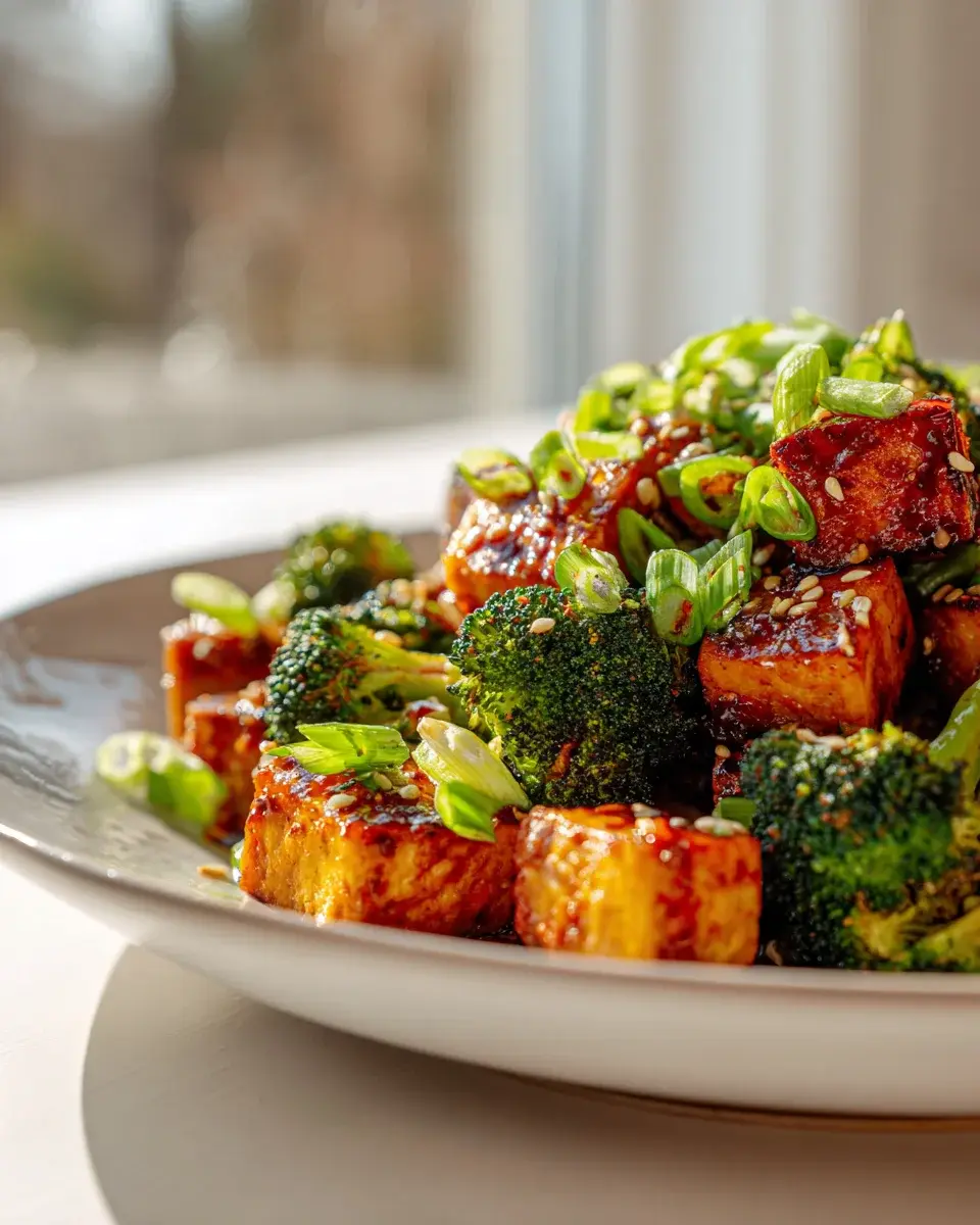 Spicy Tofu & Broccoli Mit Chili Knoblauch Soße