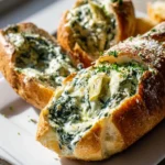 Spinach Artichoke Dip Stuffed Baguettes
