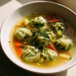 Spinat Dumplings Als Suppe Mit Gemysebryhe