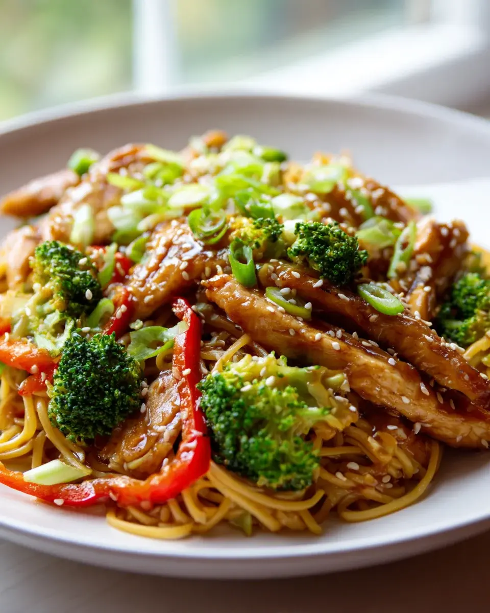 Sticky Garlic Chicken Noodles