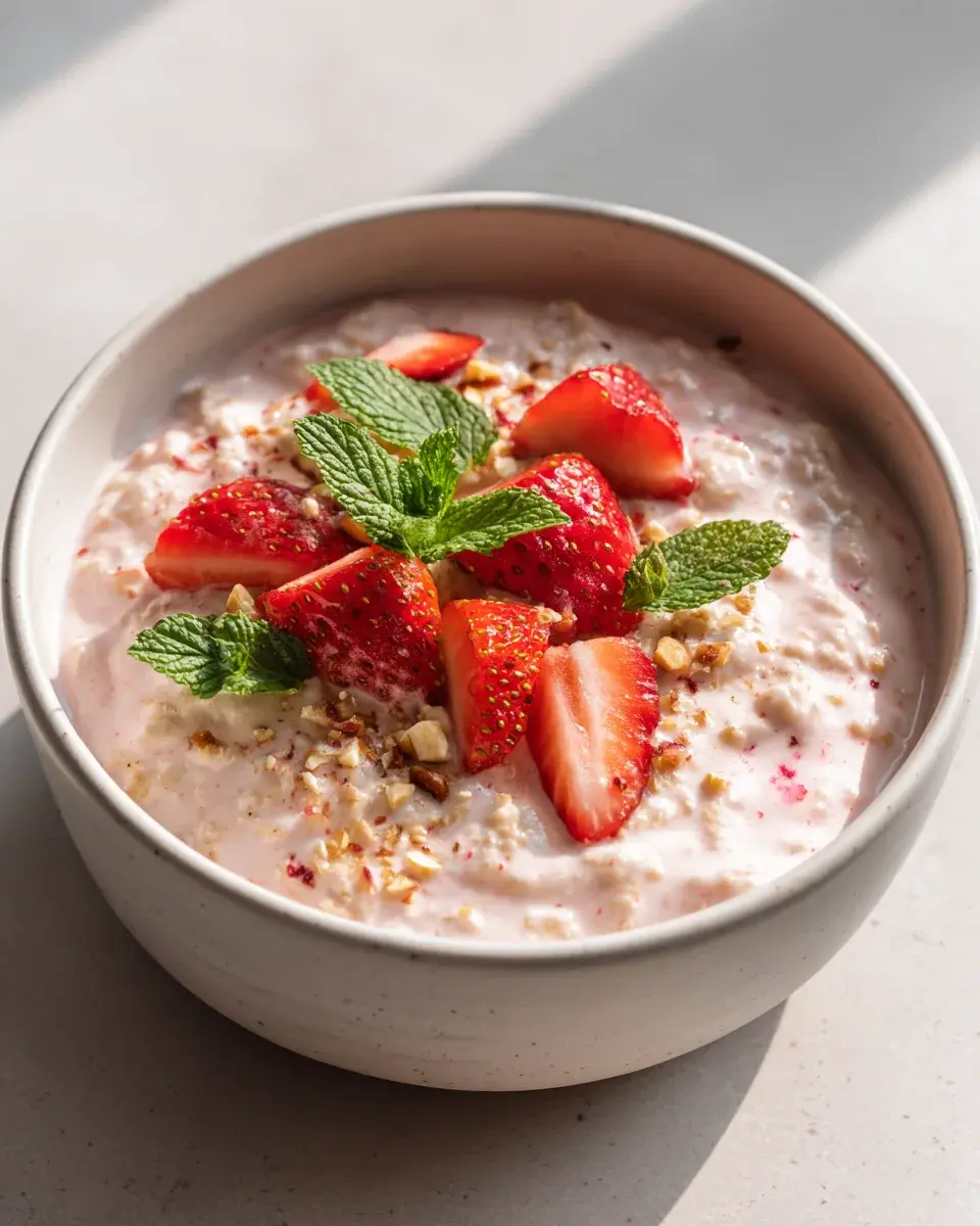 Strawberry Cream Oatmeal Bowl