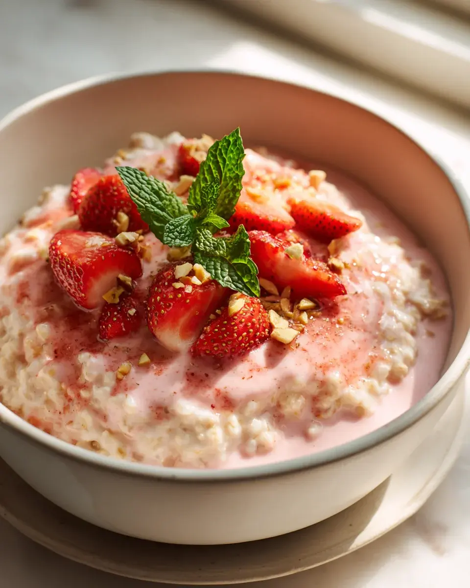 Strawberry Cream Oatmeal Bowl