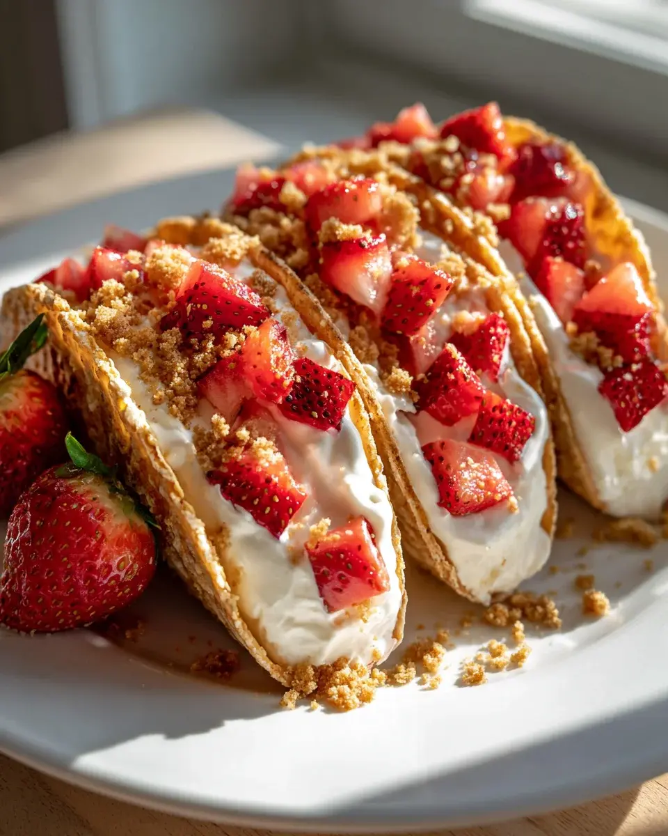 Strawberry Crunch Cheesecake Tacos Rezept