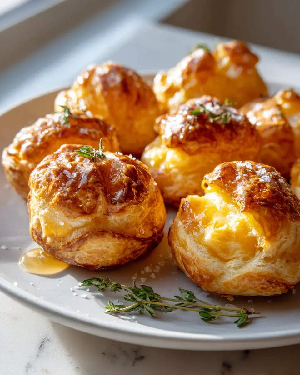 Sweet & Savory Cheese Puffs With Honey Drizzle