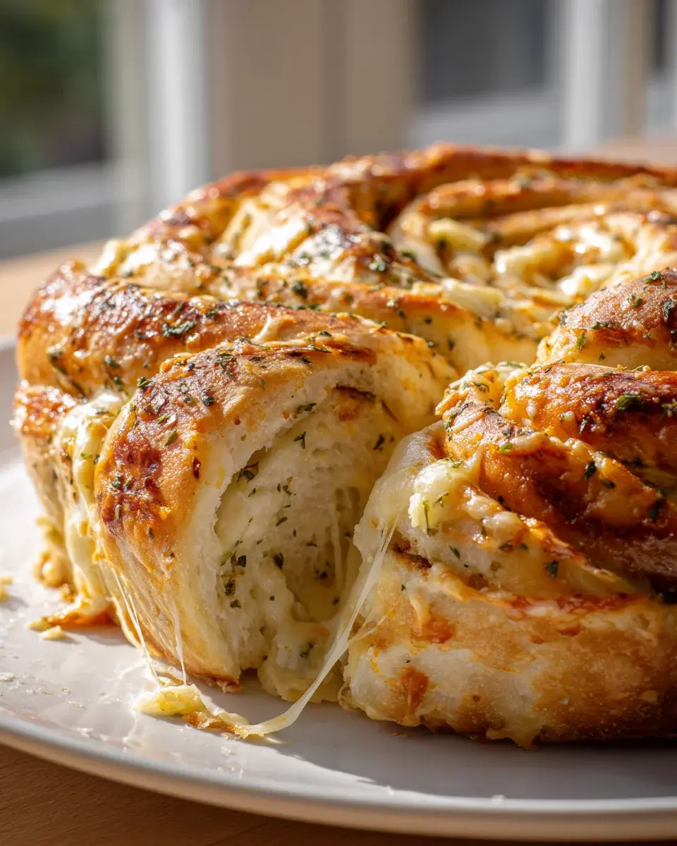 Swirled Garlic Herb And Cheese Bread