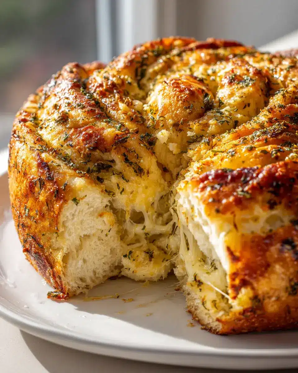 Swirled Garlic Herb And Cheese Bread