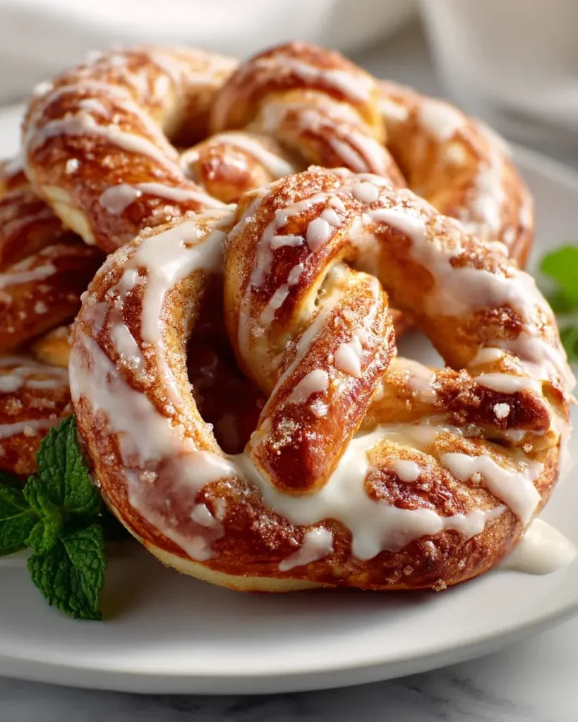 Süße Zimt-Zucker-Brezeln: Fluffig mit Frischkäse-Glasur! – Snackerra