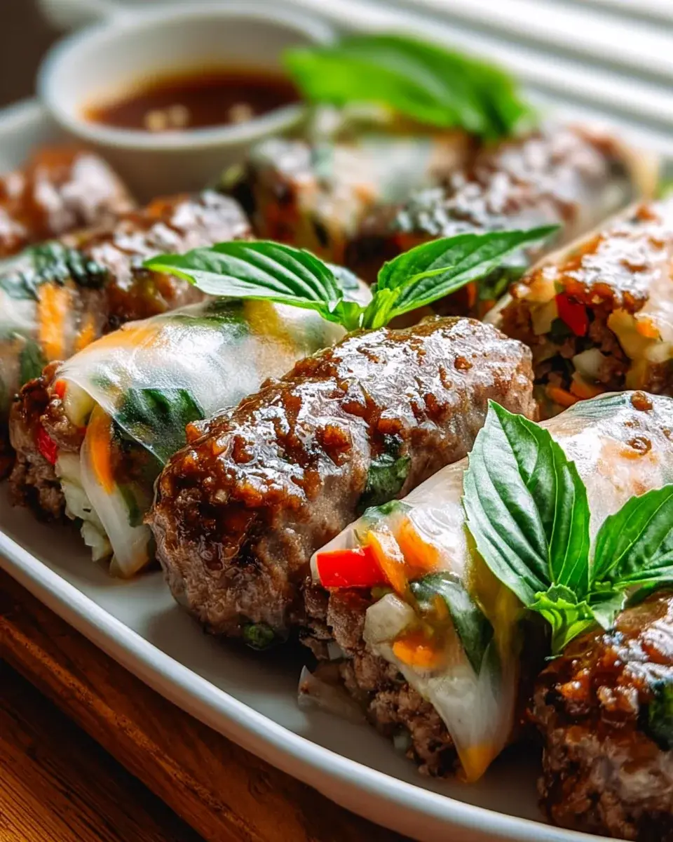 Thai Basil Beef Rolls