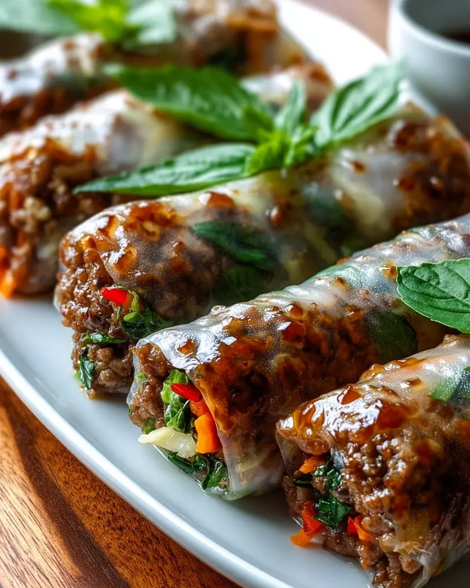 Thai Basil Beef Rolls
