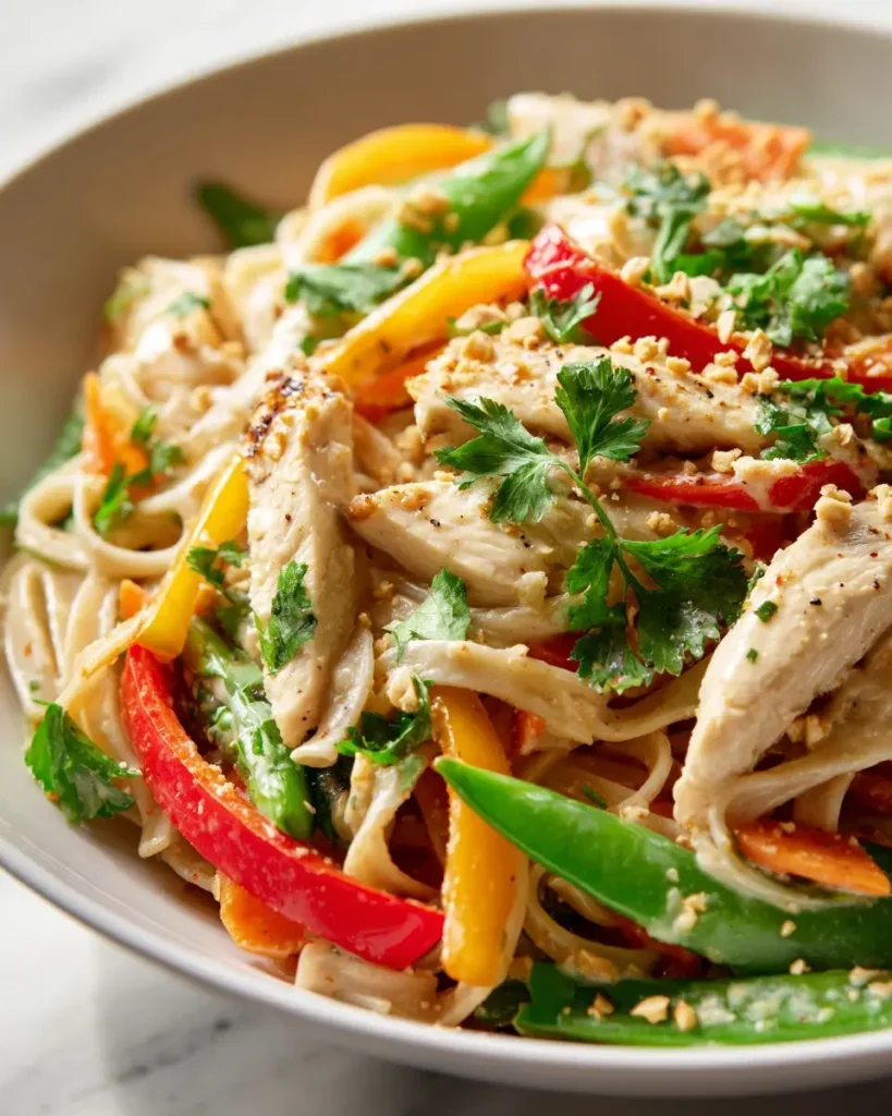 Cremige Thai Kokos Hähnchen Nudel Pfanne – Einfach gemacht! – Snackerra