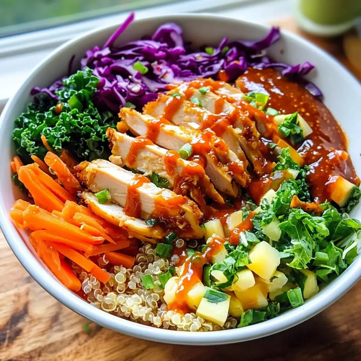 Thailändische Süßscharfe Chili-Hähnchen-Buddha-Schale