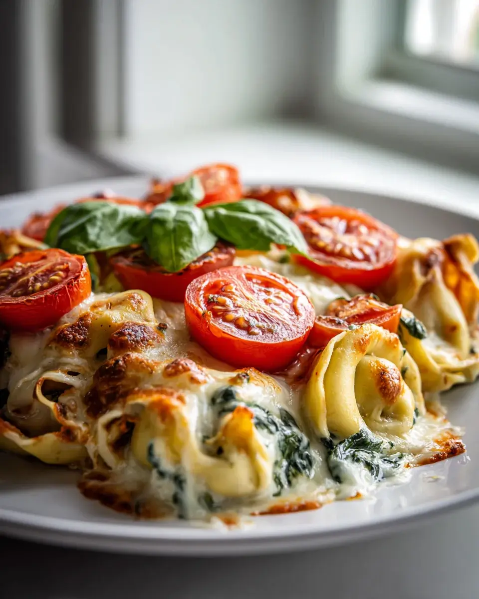 Tortellini Auflauf mit Tomaten und Mozzarella