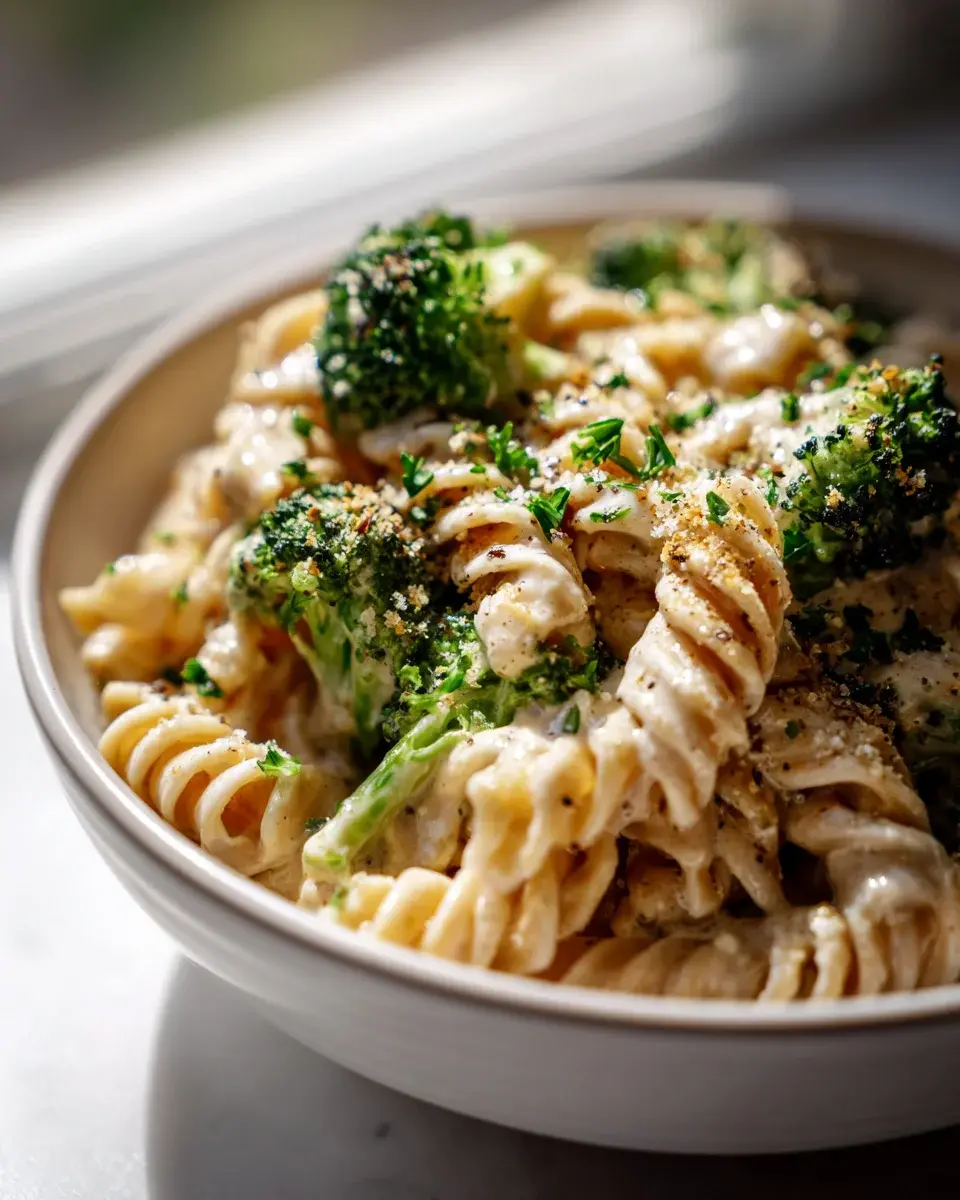 Vegan Broccoli Alfredo Cashew Pasta