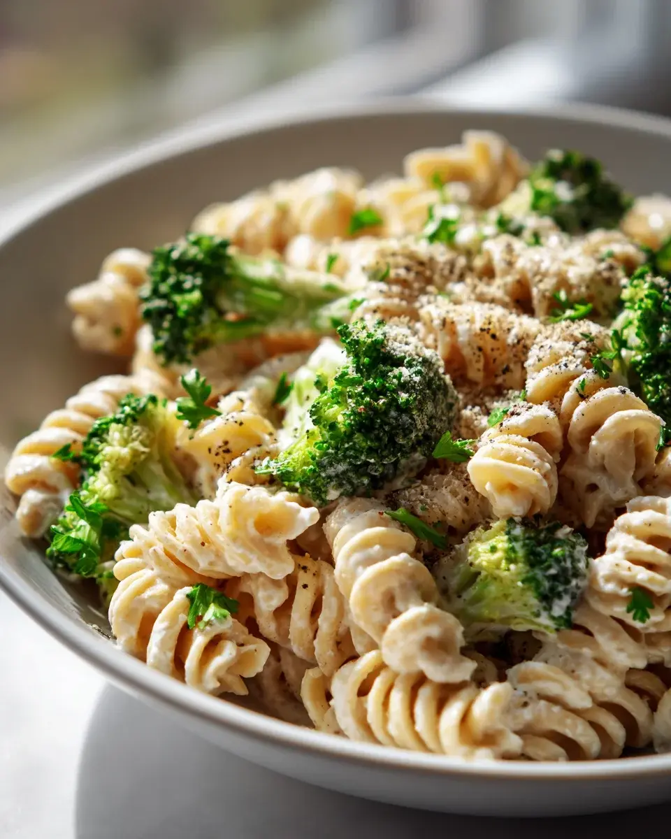 Vegan Broccoli Alfredo Cashew Pasta