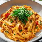 Vegan Creamy Sun Dried Tomato Pasta Rezept