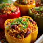 Vegetarische Gefuellte Paprika Mit Reis