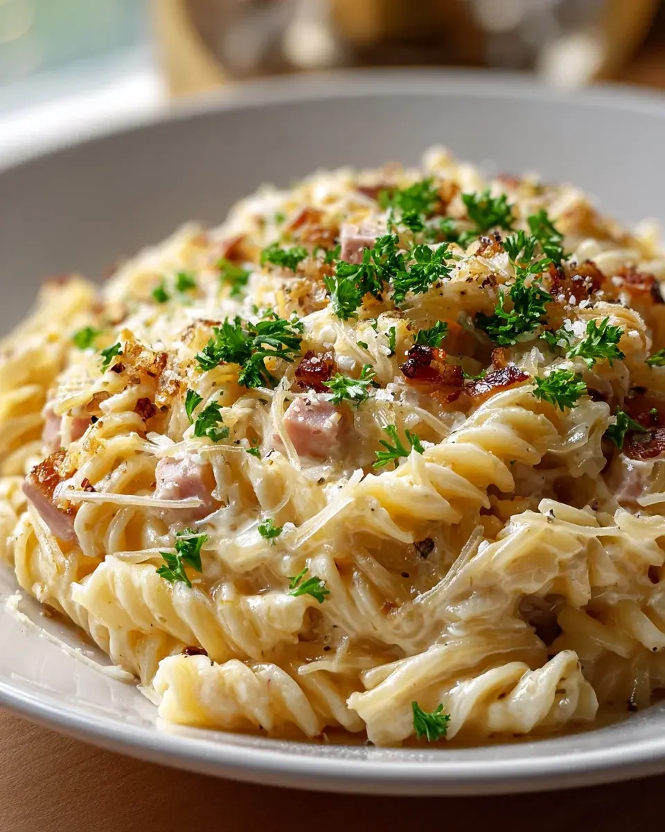 Zwiebel Sahne Nudeln