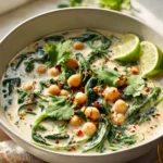 cremiger kokos kichererbsen spinat eintopf