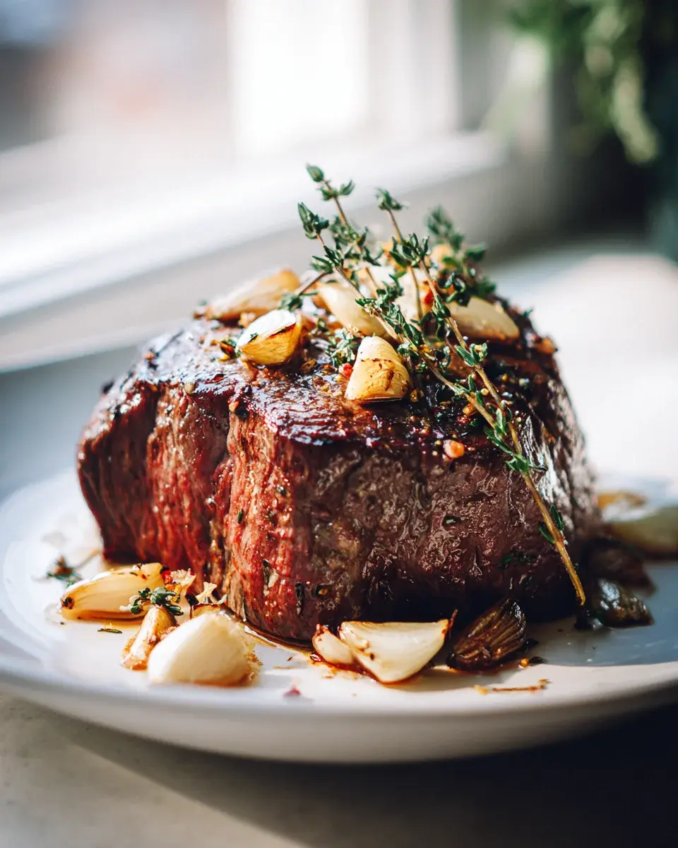 gebackenes rinderfilet thymian knoblauch