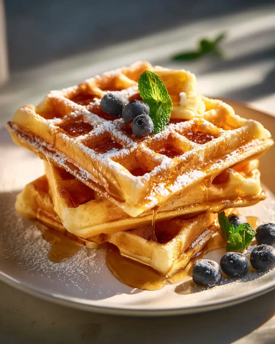 knusprige Hefewaffeln