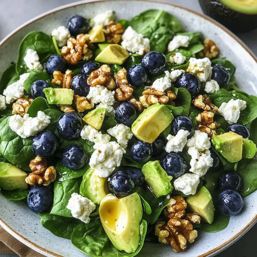 20-Minuten Spinat Heidelbeer Salat – Lecker und Erfrischend