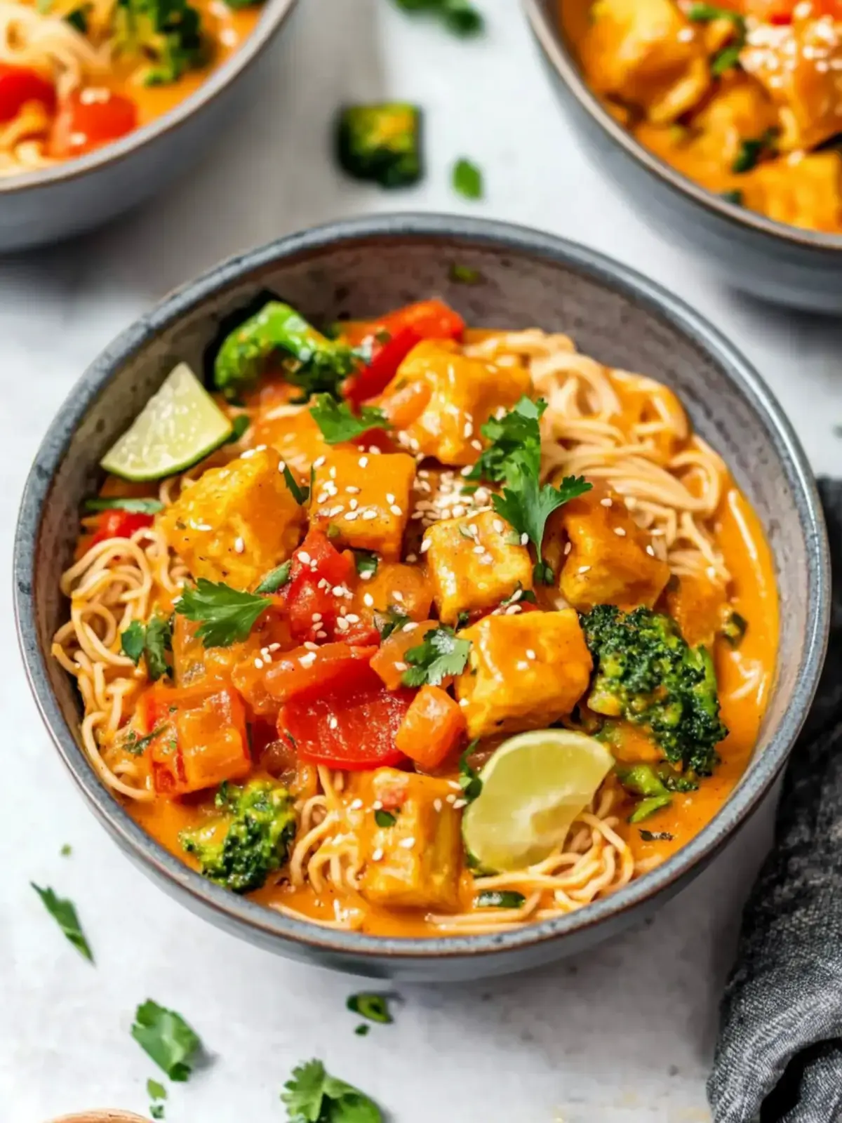 30-Minuten Vegane Rote Curry-Nudelschalen