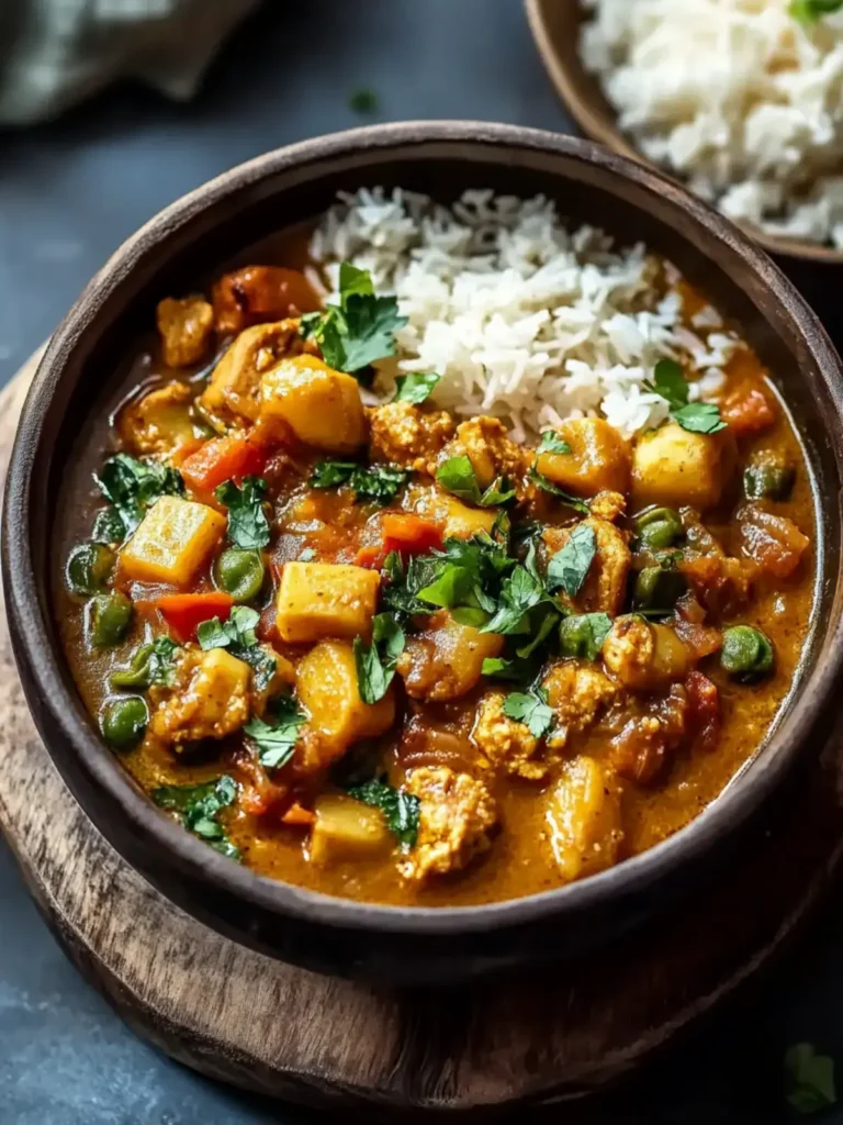 Afrikanischer Erdnusseintopf mit Hühnchen und Süßkartoffeln