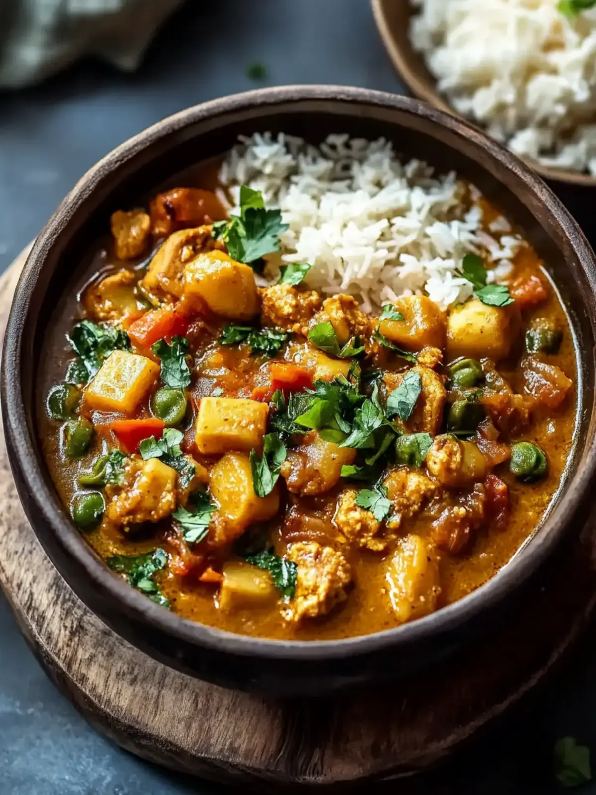 Afrikanischer Erdnusseintopf mit Hühnchen und Süßkartoffeln