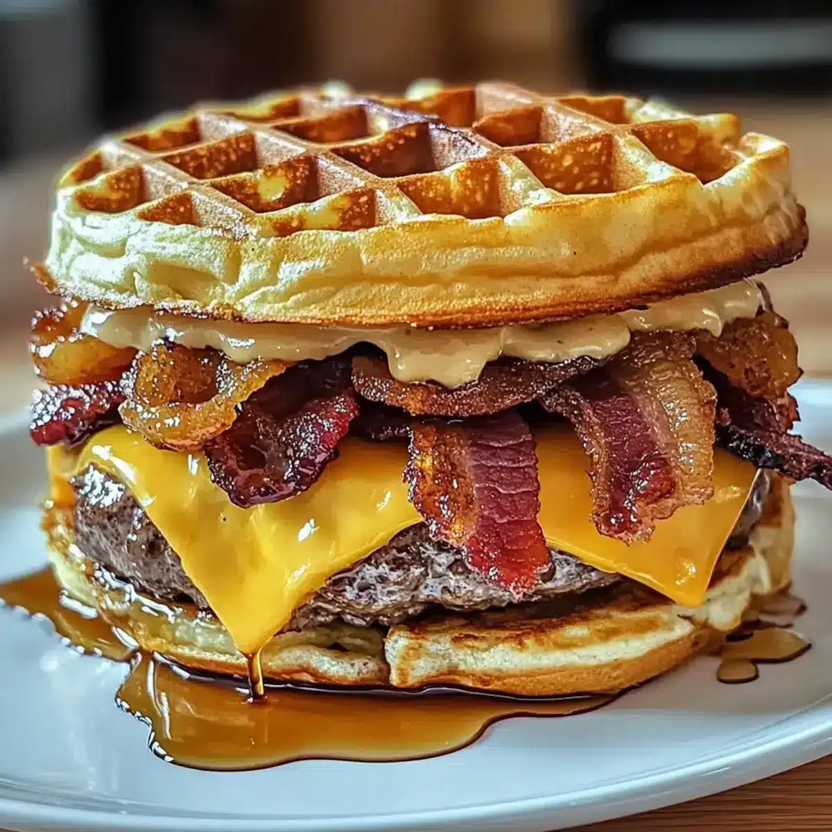Ahornspeck Waffel Burger