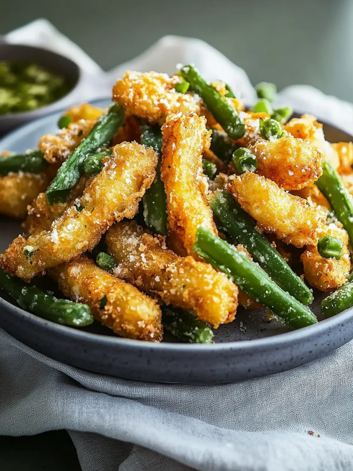 Air Fryer Parmesan grüne Bohnen