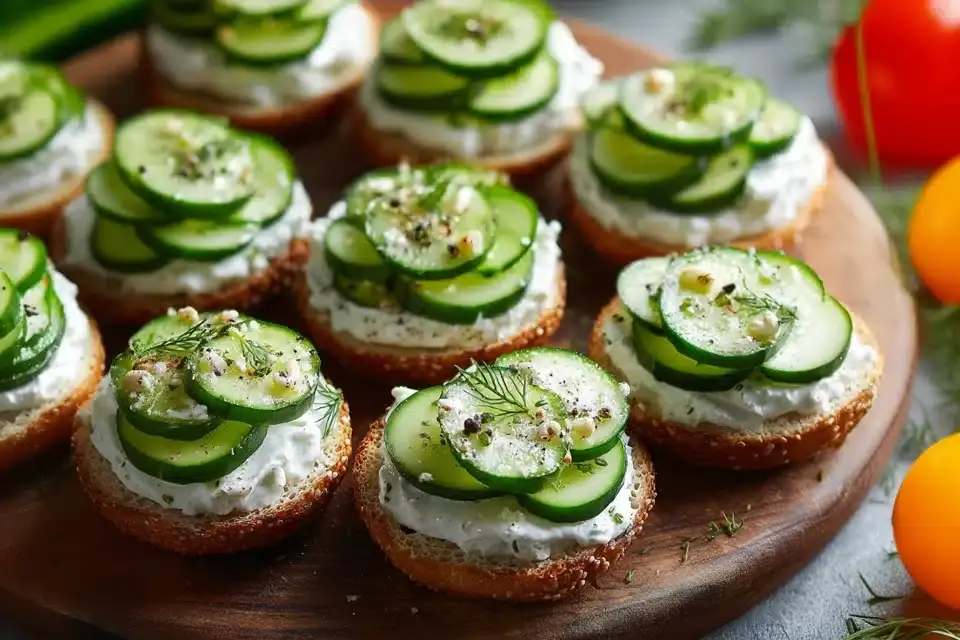 Alles Bagel Gurkenhäppchen