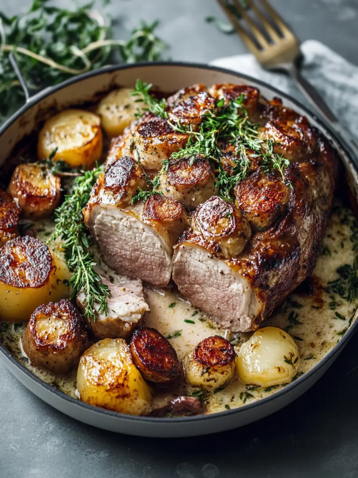 Altmodische Schweinekotelett Auflauf