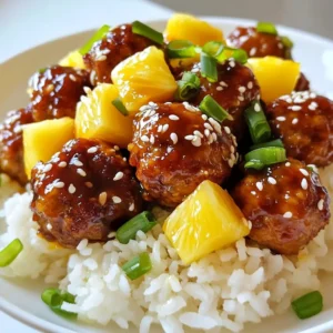 Ananas Teriyaki Fleischbällchen