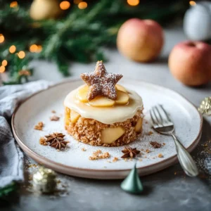 Apfel-Zimtstern-Küchlein mit Vanillesoße