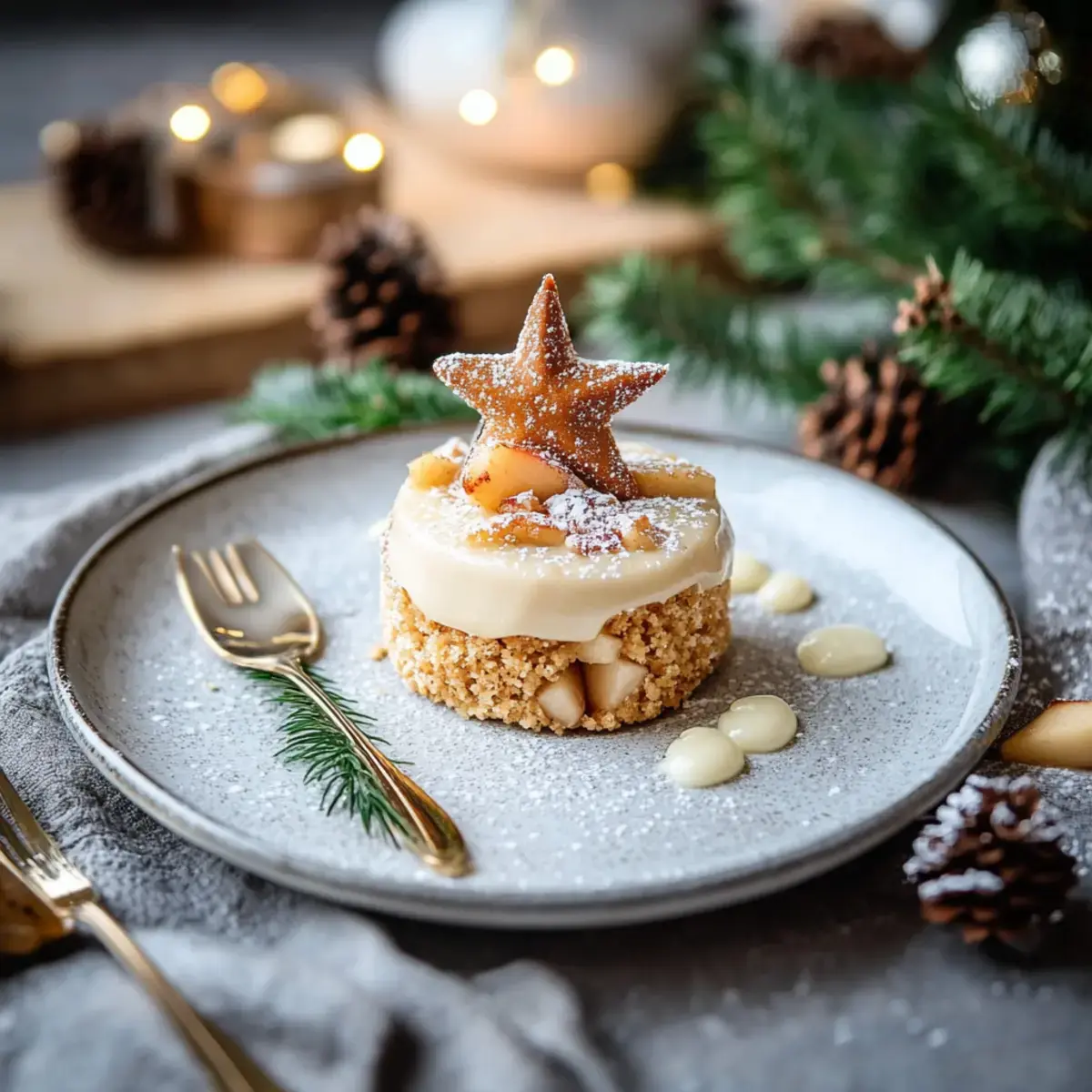 Apfel Zimtstern Küchlein Vanillesoße