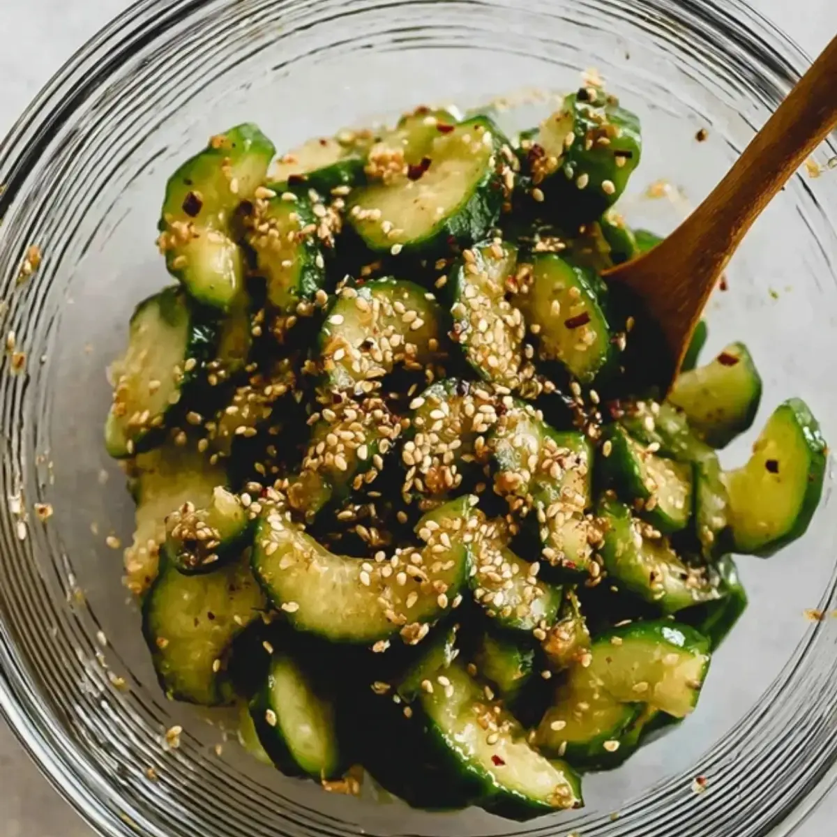 Asiatischer Gurkensalat mit Sesam