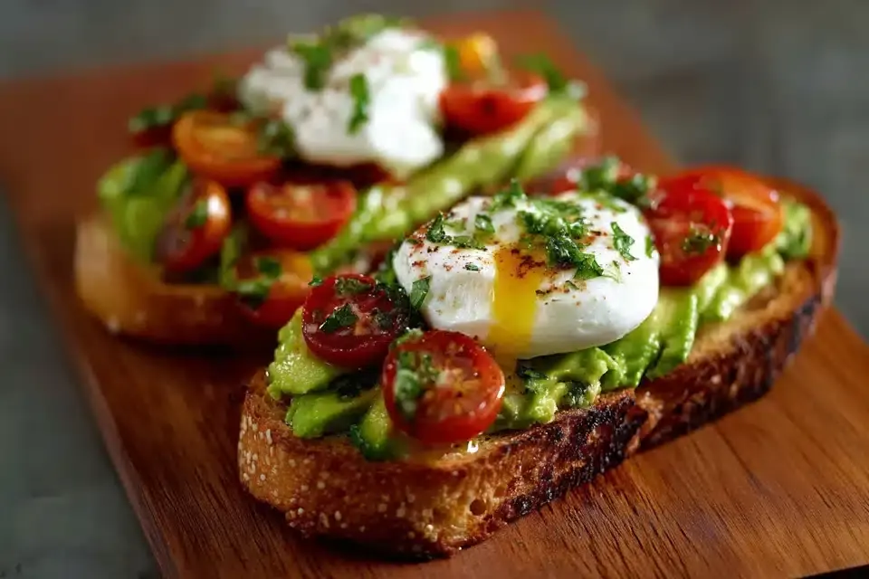 Avocado Burrata Bruschetta Rezept
