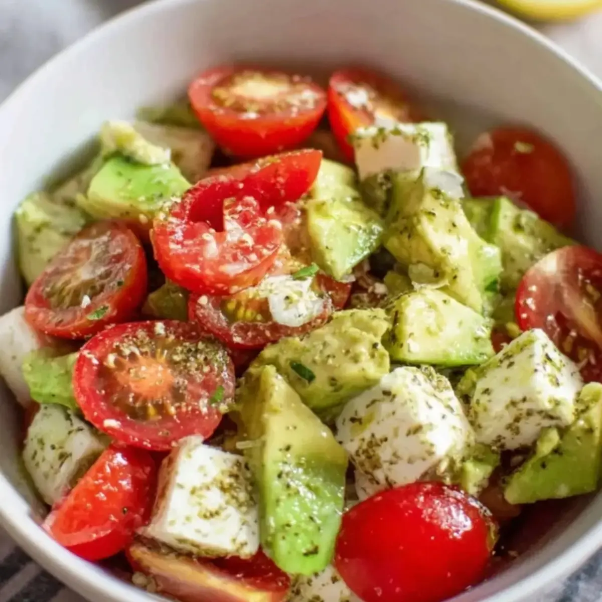 Avocado Salat mit Feta Tomaten
