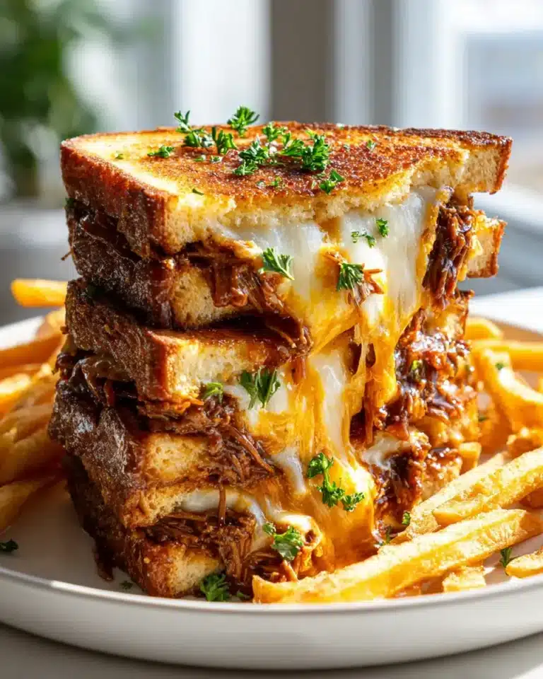 BBQ Pulled Beef Grilled Cheese Sandwich