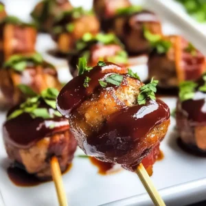 Saftige BBQ-Schinkenwickel-Fleischbällchen