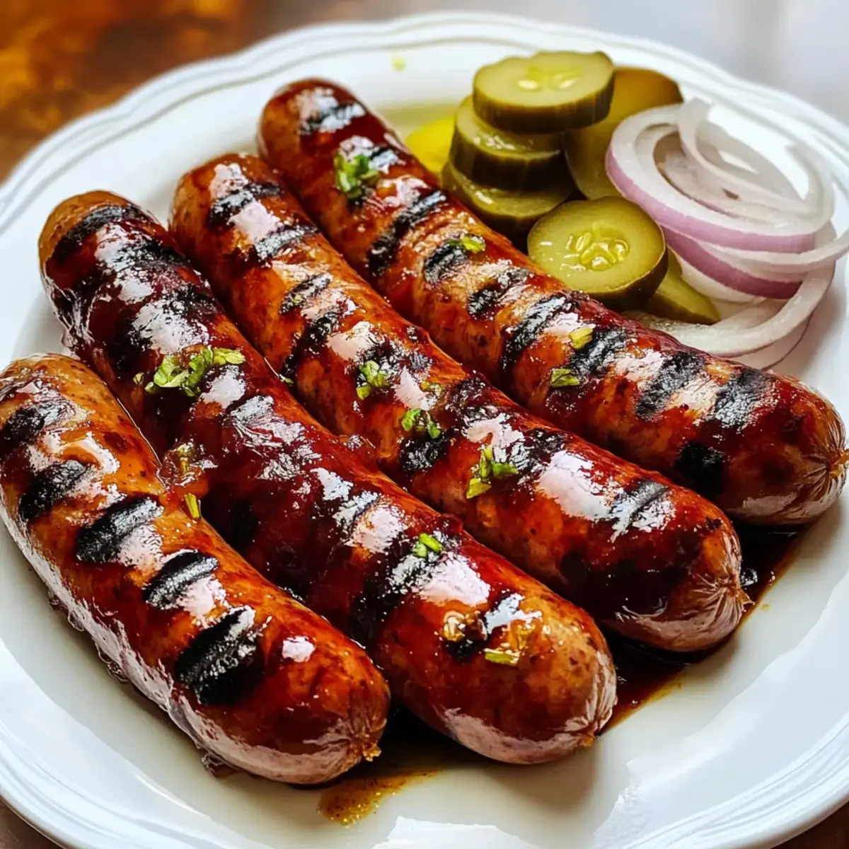 BBQ-Wurst mit Glasur