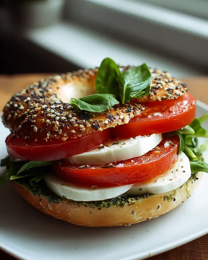 Leckere Bagel mit Tomate und Mozzarella – Einfaches Rezept! – Tastelle