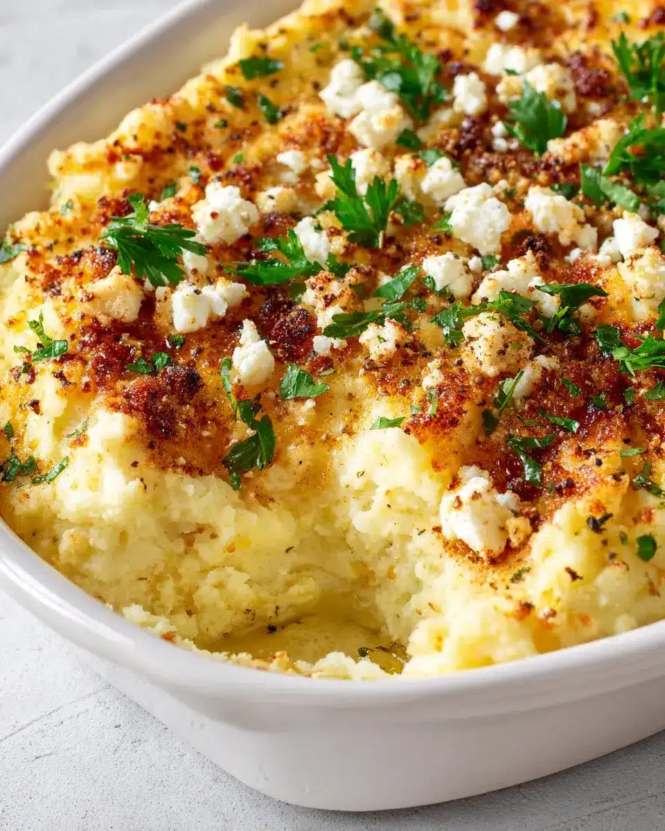 Baked Feta Mashed Potato Casserole