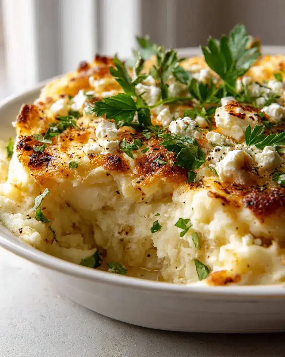 Baked Feta Mashed Potato Casserole