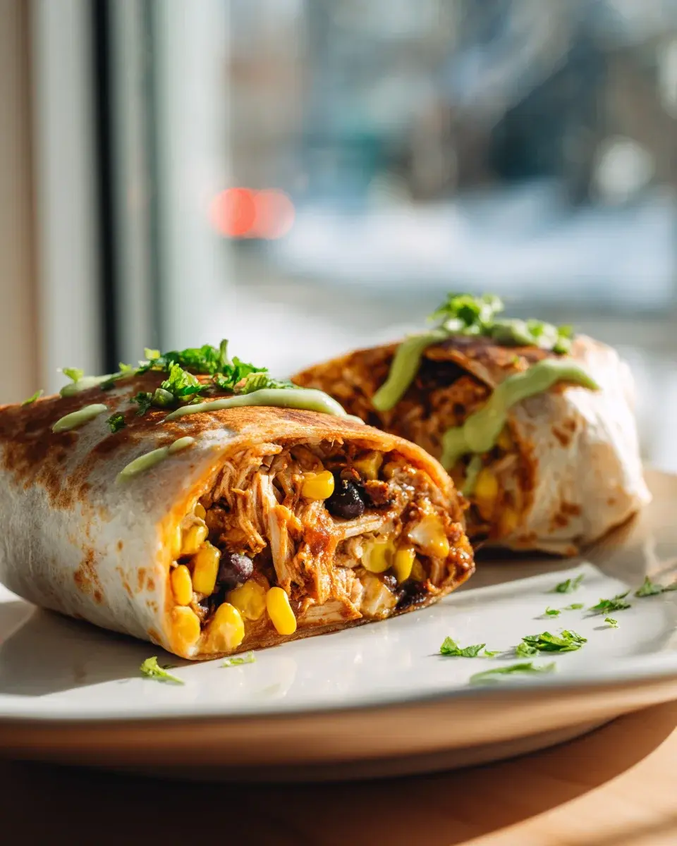 Bbq Hähnchen Burritos Mais Bohnen