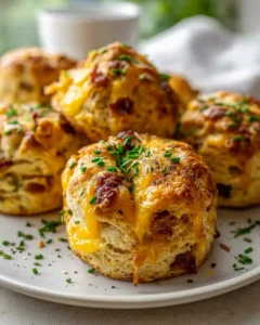 Beef Bacon und Cheddar Biscuit Rolls