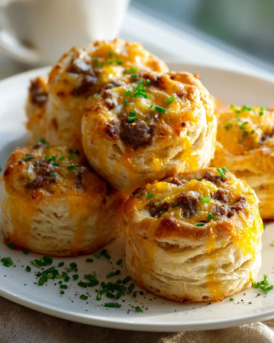 Beef Bacon Cheddar Biscuit Rolls Rezept