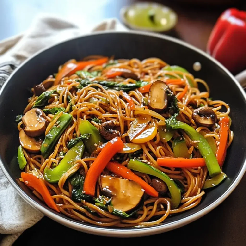 Beladene Gemüse Lo Mein: Ein köstliches veganes Gericht