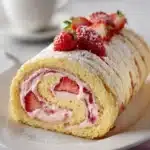Biskuitrolle mit Erdbeerfyllung