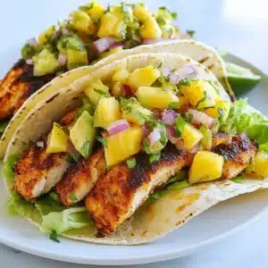 Köstliche Blackened Fish Tacos mit Ananas-Salsa